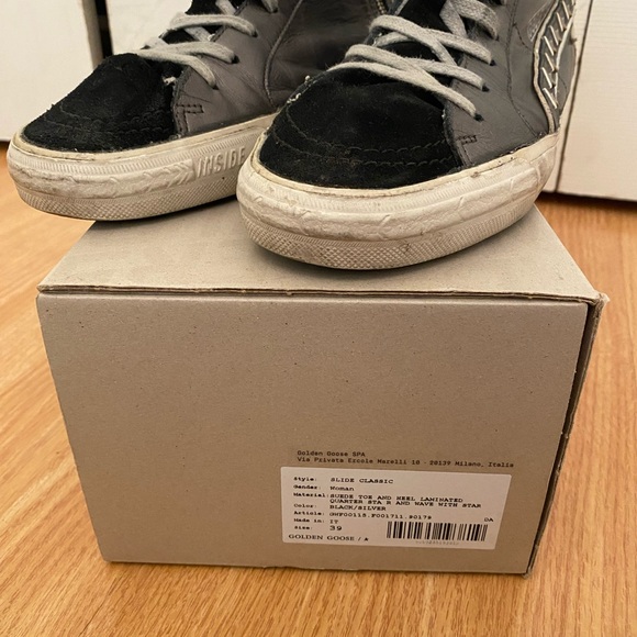 Golden Goose Gray and Black Slide Classic Sneakers - Picture 3 of 9